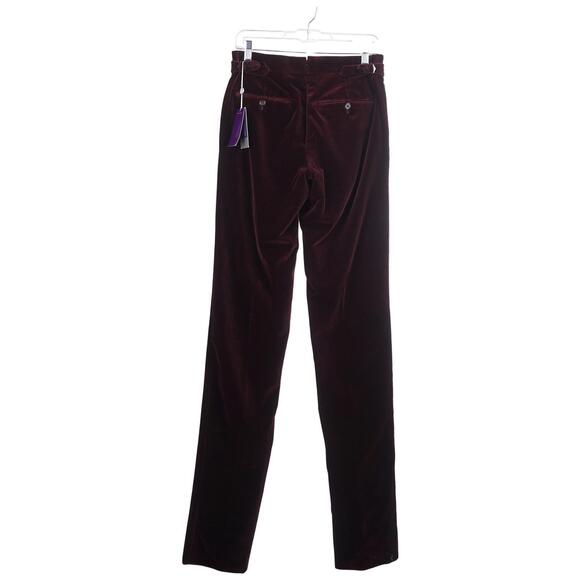 NWT RALPH LAUREN Purple Label Men Gregory Pants 28 Burgundy Velvet Trousers - Picture 5 of 10